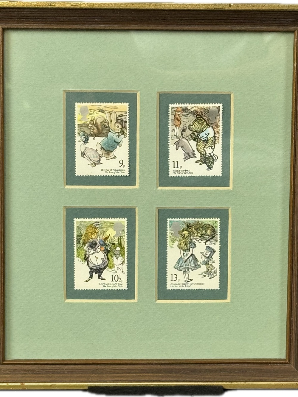 Adorable 1979 Custom Framed Literary British Stamps Nursery Decor Unisex - Picture 2 of 10
